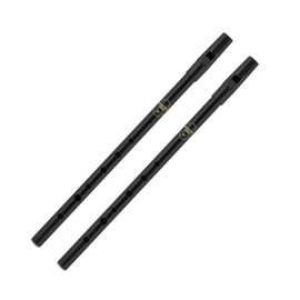 Feadóg Feadog Set of 2 Brass Traditional Irish Whistle in the Key of D and C Made in Ireland Musical intrument Present (Black Key D)