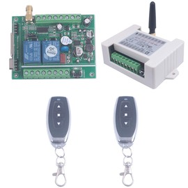 12V 24V 36V 2CH Universal Garage Door Remote Switch 433Mhz Wide Range Motor Forward and Reverse, 2 Channel Wireless Switch Garage Door keypad Universal Wireless (2X Control 433MHz)