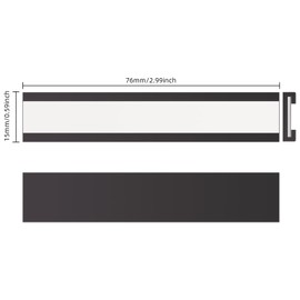 LLPT Magnetic Label Holder, Writeable Magnetic Labels for School, Office, Whiteboards, Refrigerators, Magnetic Boards (MH1576), Pack of 50, 15 mm x 76 mm