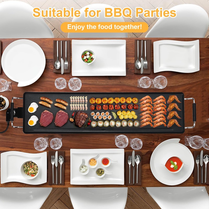 AEWHALE Electric Nonstick Extra Larger Griddle Grill-35" Teppanyaki Grill BBQ
