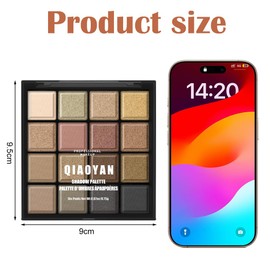 BUTBU Professional Makeup Lidschattenpalette, Nude Lidschatten Palette, Vegane Schimmer Eyeshadow, mit 16 Hochpigmentierten Warmen, Kühlen und Natürlichen Farbtönen,für Urlaubs & Alltags Make Up(01)