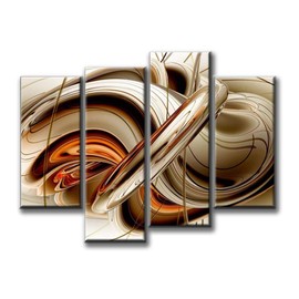 First Wall Art - Abstract Orange Brown White Lines Wall Art Painting The Picture Print On Canvas Abstract Pictures for Home Decor Decoration Gift