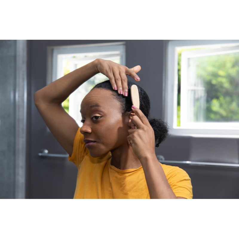GranNaturals™ Teasing Boar Bristle Brush for Slicking Back Hair, Smoothing