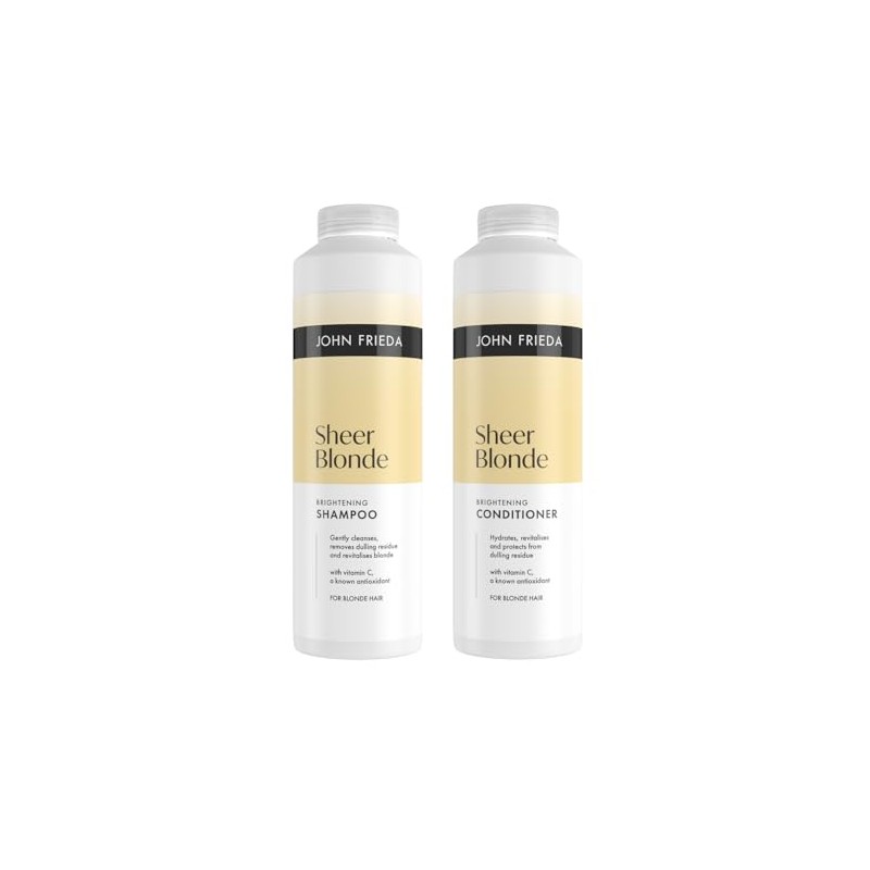John Frieda Sheer Blonde Brightening Shampoo & Conditioner 500ml x2.