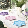 JarThenaAMCS 60Pcs Snowflake Paper Plates Pink Blue Purple Snowflake Shape