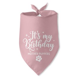Dog Birthday Decorations It's My Bithday Mother Puppers Pink Pet Bandana Dog Triangle Scarf Bandana for Dogs Birthday Outfit Gifts Party Decorations Dress