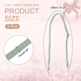 PATIKIL Leather Purse Handle Strap, 2 Pcs 51 Inch Adjustable Length Handbag Strap Replacement DIY Clutch Bag Handle Strap Repair Accessories, Matcha Green