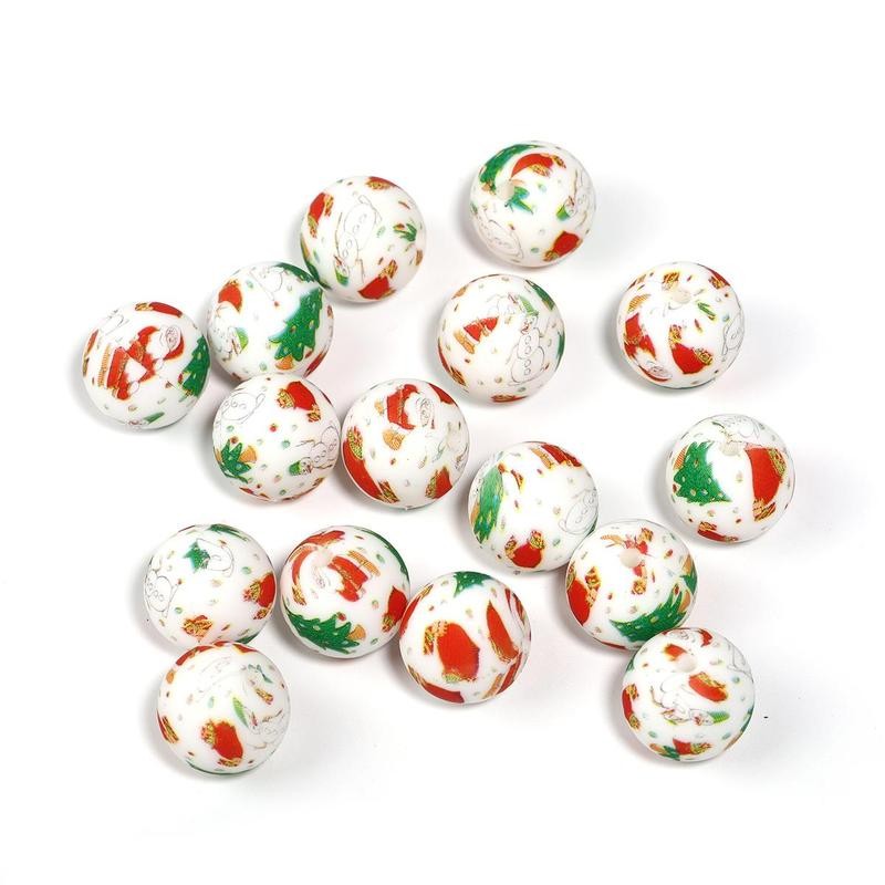 【B170】 Beads for DIY Projects: 15mm Round, Mixed Color, 30Qty