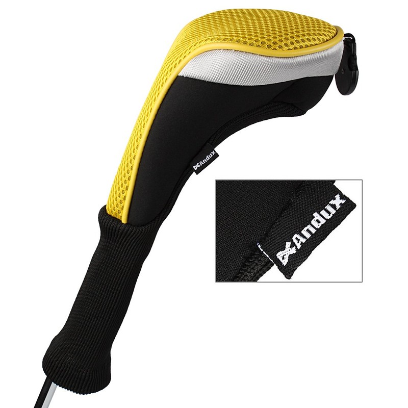 Andux 2pcs/Pack Long Neck Golf Hybrid Club Head Covers Interchangeable