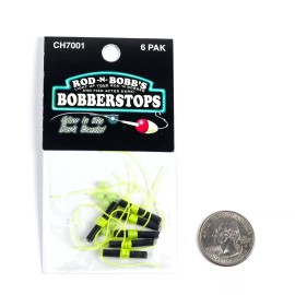 ROD N BOBB'S Bobber Float Stops Glow Beads 6ct - CHARTREUSE