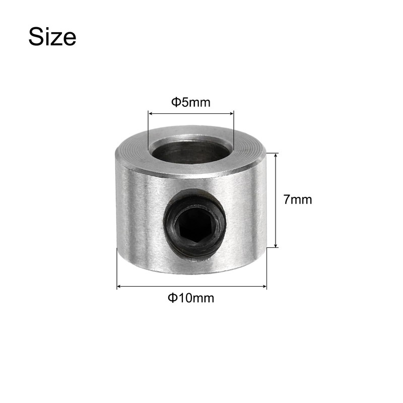 sourcing map 15pcs Set Screw Collars 5mm Bore Shaft Collars,