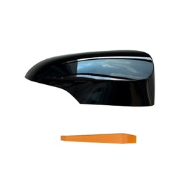 TKPUFR Right Passenger Side Mirror Cover Cap Compatible with Toyota Corolla With Turn Signal 2014-2018 Glossy Black