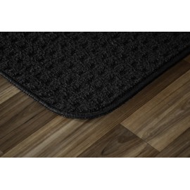Garland Rug Herald Square 2-Piece Kitchen Rug Set, 18-Inch by 30-Inch, Black