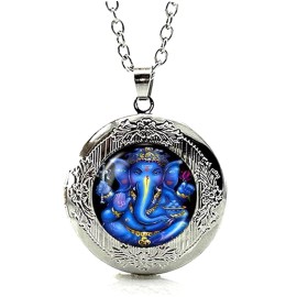 Unbranded Silver Tone Lord Ganesh Ganesha Locket Pendant Necklace & Gift Box