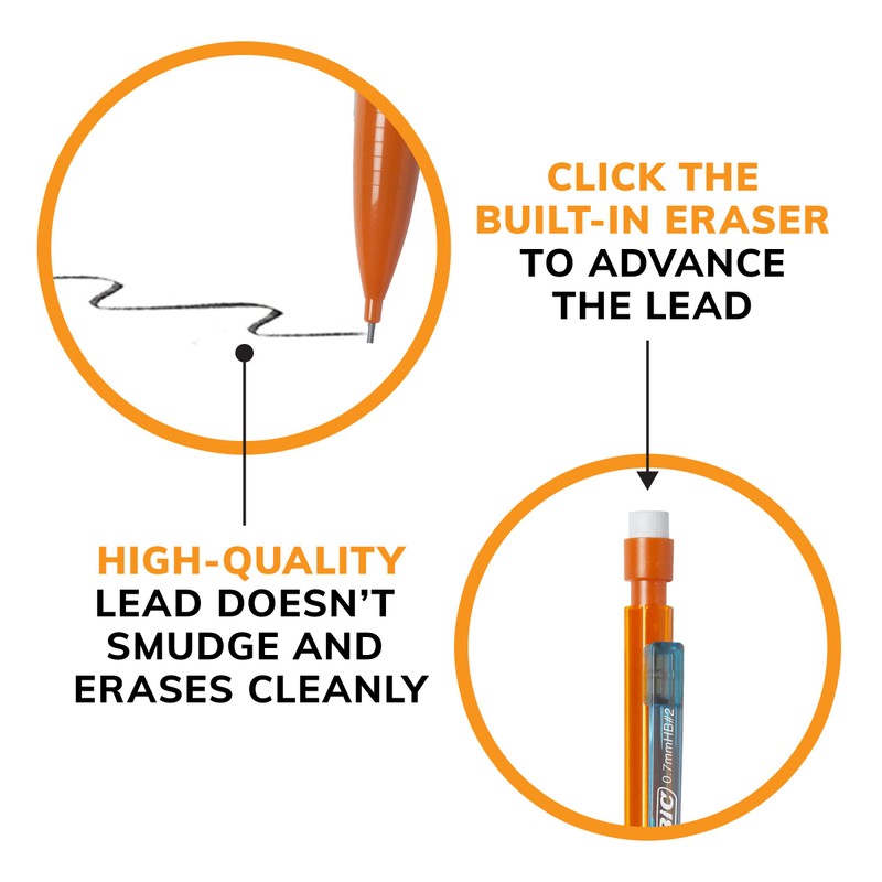 BIC Xtra Smooth Mechanical Pencil, 0.7 mm Medium Point, Refillable