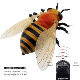 Tipmant Realistic RC Honey Bee Toys IR Remote Control Honeybee Insect Vehicle Electric Animal for Cat Dog Kids Birthday Gifts