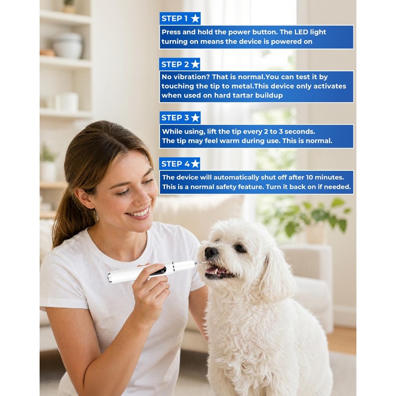 PATWING Ultrasonic Dog Tooth Cleaner, Plaque & Tartar Remover for