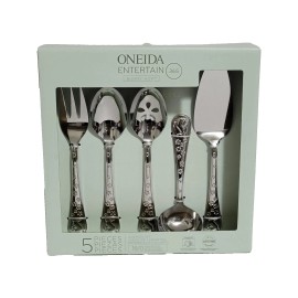 ONEIDA NEW Oneida Stainless Steel Entertain 365 Bunny Hop 5-Piece Hostess Set ~ Easter