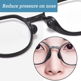 TORWOL Self-Adhesive Air-Cushion Nose Pads, 10 Pairs Silicone Anti-Slip Air Bag Nose Pieces for Glasses Sunglasses,White-L