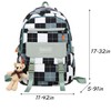jupkem Checkered Backpack for Women Cute Backpack Black and White