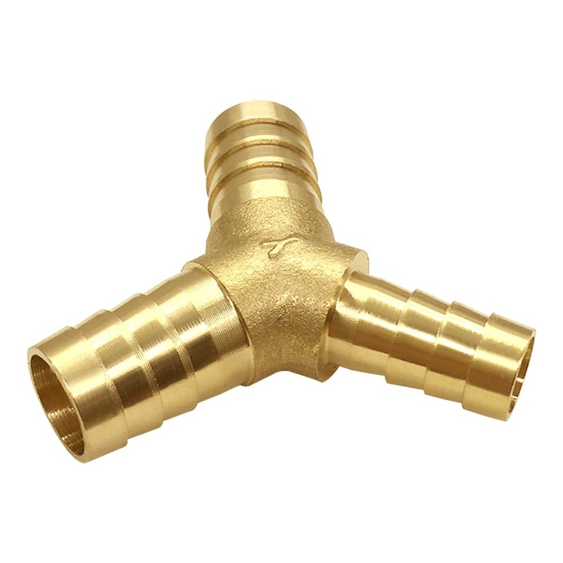 Joywayus 1/2"x 1/2"x 3/8" Barb Reducer, Brass Reducing Y 3-way