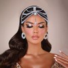 JHOO Crystal Rhinestone Headband for Bride Beaded Soft Chain Forehead