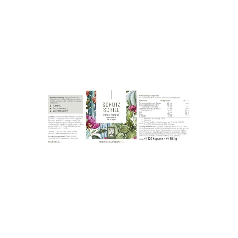 Immune System Complex, 500 mg Echinacea with Vitamin C, Zinc,