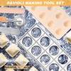 Ravioli Maker Press, 4PC Ravioli Mold Set with Wooden Rolling