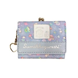 Sumikko Gurashi Synthetic Leather Patch Series Mini Wallet with Clasp Blue [SG 1632 BLE]