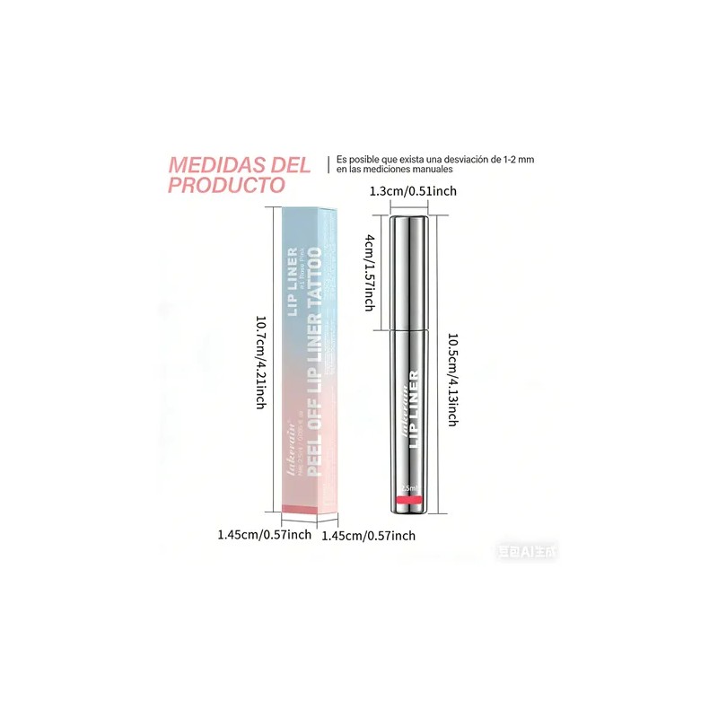 Delineador Labial Peel Off Coral Claro 3pcs Mate