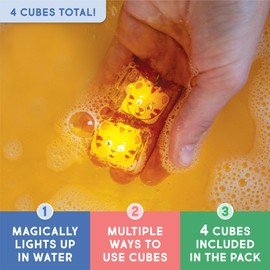 Glo Pals x Daniel Tiger's Neighborhood Water-Activated Bath Toy with 6 Reusable Light-Up Cubes for Sensory Play (Cubes Only)