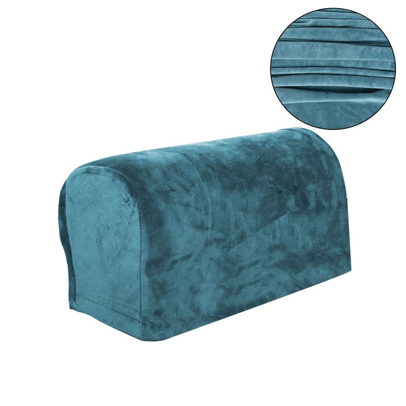 LERTREE Pack of 2 Velvet Soft Sofa Arm Slipcovers Elastic
