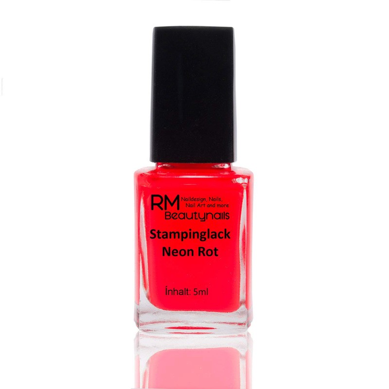 Stamping Nail Polish Neon Set Red Yellow Green Pink Purple