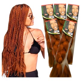 5 Extensiones 100% Kanekalon Premium Trenzas Africanas