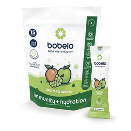 Bobelo Self Carbonating Hydration Packets, Low Calorie Drink Mix, Electrolytes Powder, Keto Friendly, Sugar Free, Orchard Breeze, 15 Count
