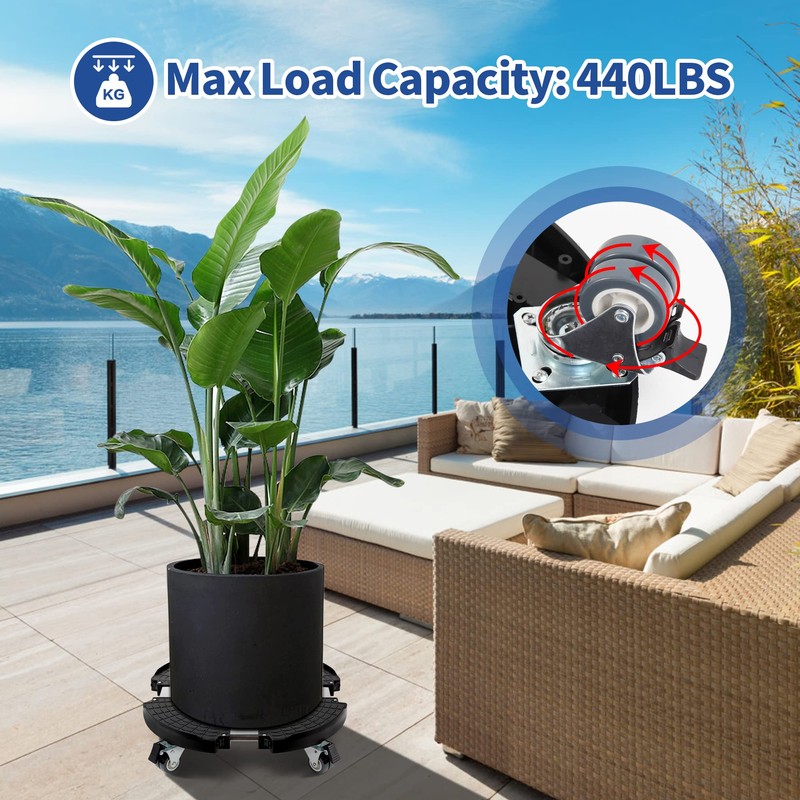 W B D WEIBIDA 2 Pack Plant Caddies with Wheels