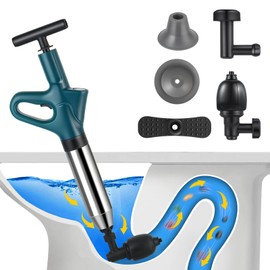 Abflussreiniger Pumpe,Rohrreinigungspumpe mit Vier SaugnäPfen,Rohrreiniger Druckluft mit Luftdruckanzeige für Waschbecken,Bodenablauf,Toiletten,Rohrverstopfung