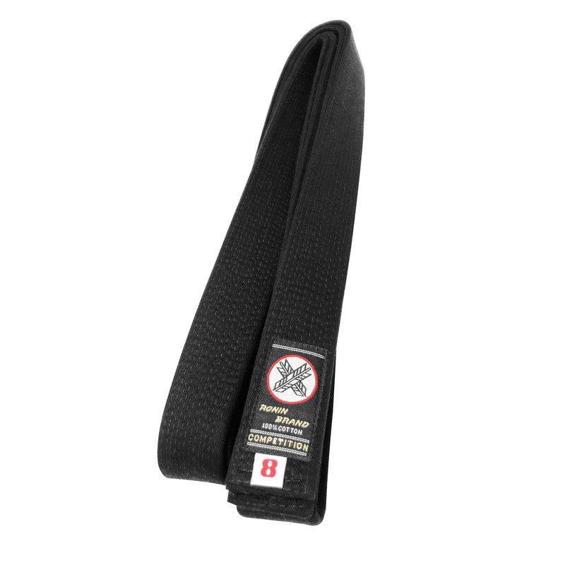 Ronin Deluxe Cotton Black Belt for Karate, Judo, Tae Kwon