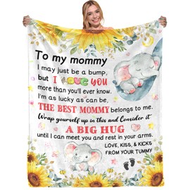 Mom to Be Gifts Pregnancy Gifts - First Time Mom Gifts, Promoted to Mom Gifts, Flannel Soft Blankets and Throws for New Mommy 50x60in