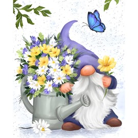 NAIMOER Zwerg Diamond Painting Erwachsene, Frühling Diamant Painting Bilder, Diamond Painting Set Erwachsene Blumen Diamond Painting Kinder 5D Diamant Malerei für Home Wand Décor(30x40cm)