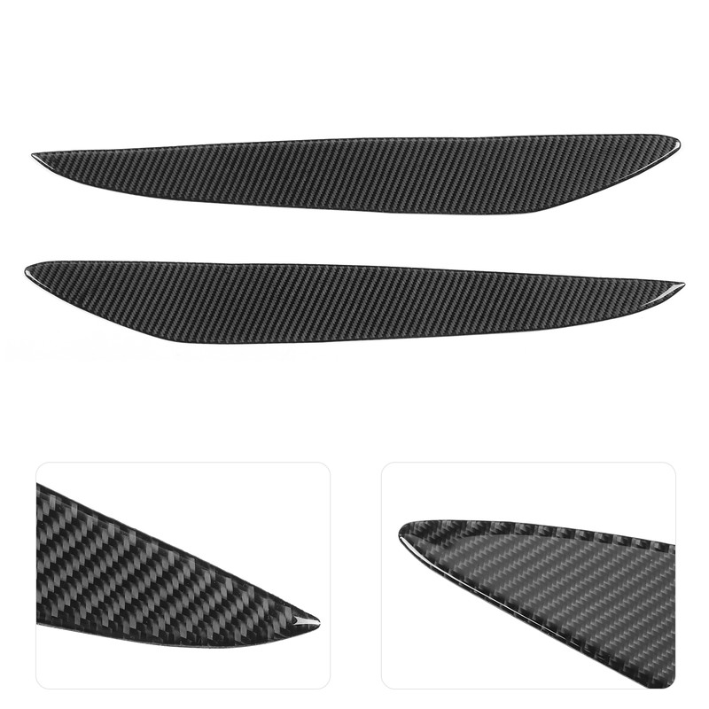 2pcs Carbon Fiber Headlight Eyebrow Eyelid Cover Wear Resistant Fit