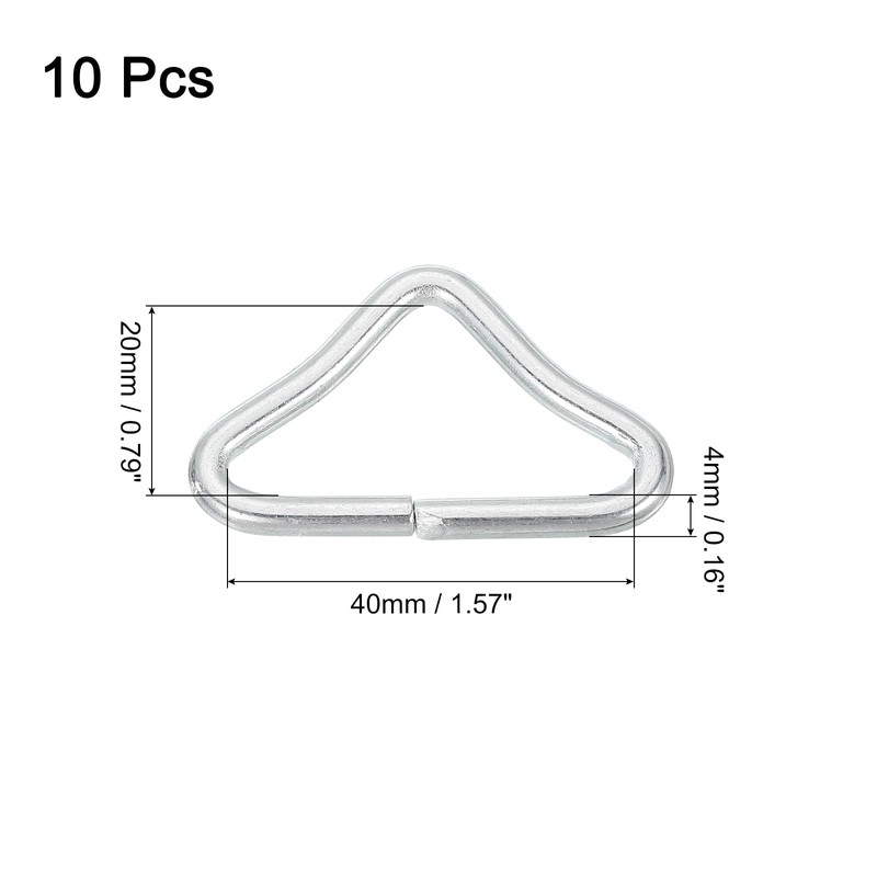 sourcing map 10 Pcs Trampolines Triangle Buckle, 1 1/2" Metal