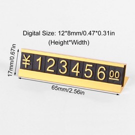 Pack of 10 Price Display Counters, Adjustable Price with Aluminium Base for Price Display Cube Block Kit for Retail Store (Gold)