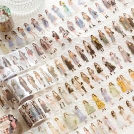 Alideco 6 pcs Decorative Adhesive Tapes Cartoon PET Tape Great for Bullet Journal Supplies, Arts, Scrapbook, DIY Crafts, Planners (shenghuorichang)