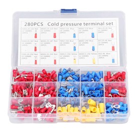 Insulated Electrical Terminal Fork Ring Spade Type Quick Disconnect Wire Connector Assortment