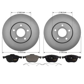 Goodyear Brakes PRK80859F | Front Premium Brake Kit with Pair (2) of AntiOx Coated Brake Rotors and Ceramic Brake Pads fits Ford C-Max 18-13, Focus 18-12