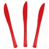 50 PCS Red Plastic Knives Disposable Utensils Heavy Duty Red