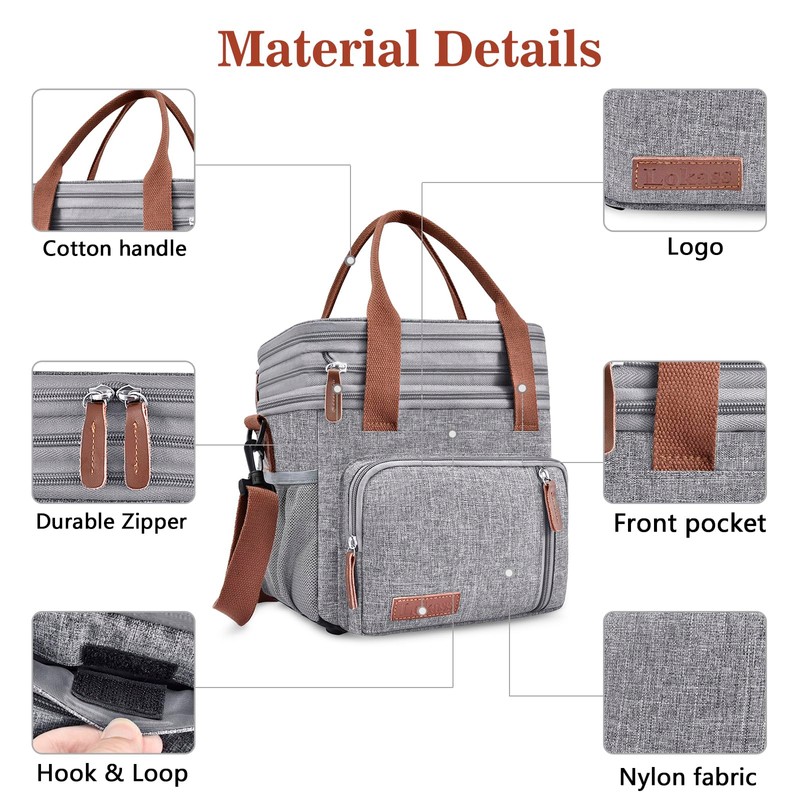 BAGNN Lunch Box & Lunch Bag for Women Men, Large