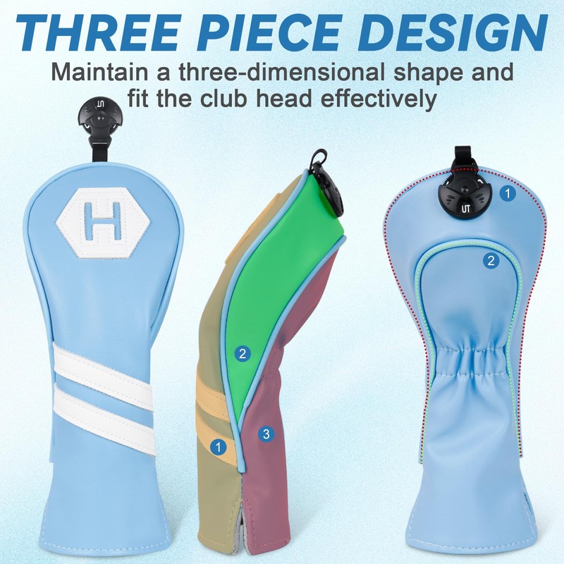 Golf Club Head covers Hybrid Utility Rescue with Interchangeable Number