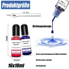 Femnow Farbe für Gießpulver, Gießpulver Farbe, Farbpigmente Gießpulver, 16 Farben Set für Beton Gips, Hochkonzentrierte Farbpigmente für Modellbau, Leicht lösliches Pulver, Betonfarbe Pulver Gipsfarbe